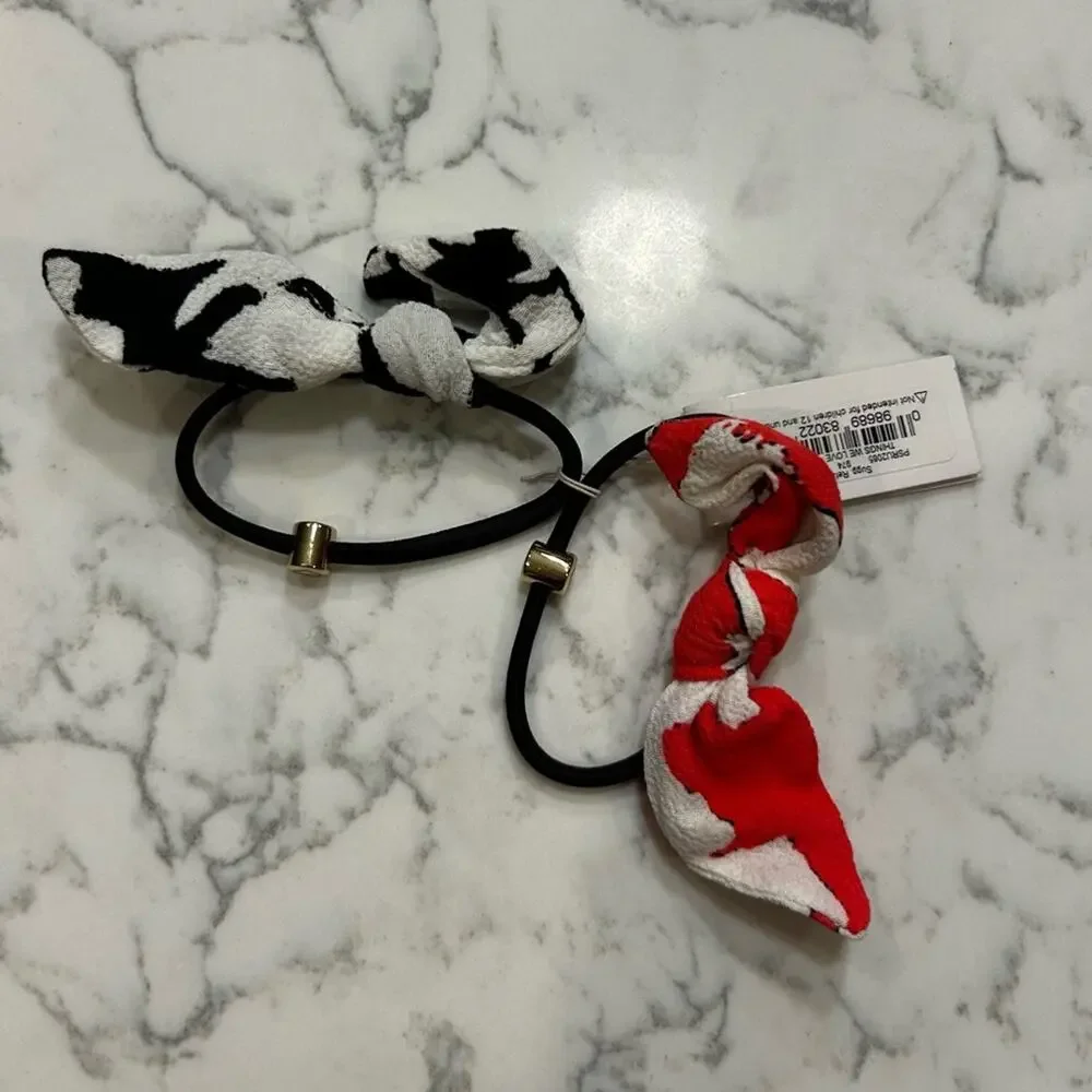 NWT Kate‎ Spade Hair Elastics Ties w/ Fabric Bows